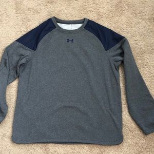 Under Armour Men's Gray and Navy Long Sleeve Pullover